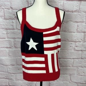NWOT Tommy Hilfiger Flag Design Sweater Tank Top Sz XL